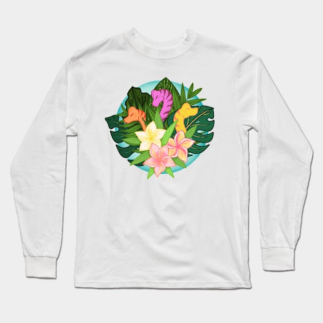 Brachiosaurus Bouquet Long Sleeve T-Shirt by Thenerdlady